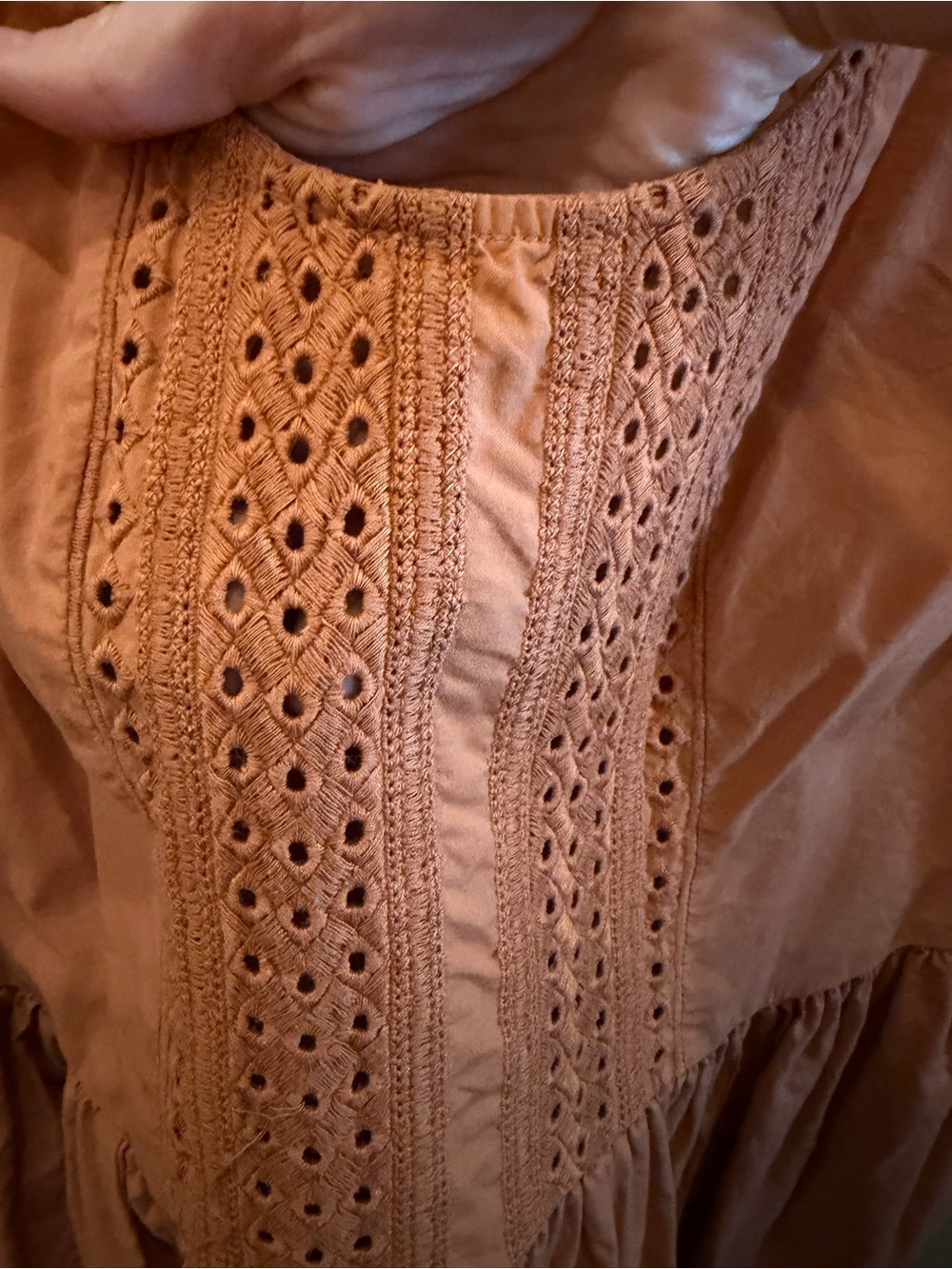 Anthro Rust Eyelet Peplum Tank Top - Picture 2 of 5